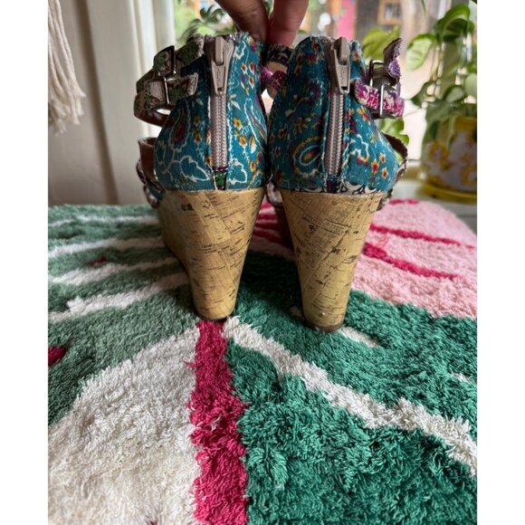 Mudd Gladiator Floral Wedges Women's 8 Studded Kohl's Trinity Boho Beach Travel - Picture 4 of 10